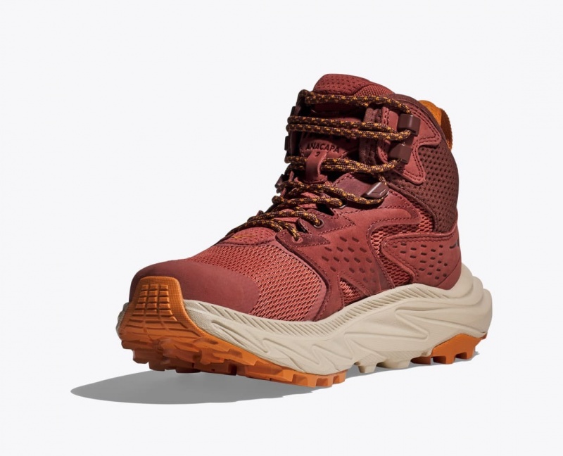 Women's HOKA Anacapa 2 Mid GTX Hiking Boots Red | 615-GMJAYF