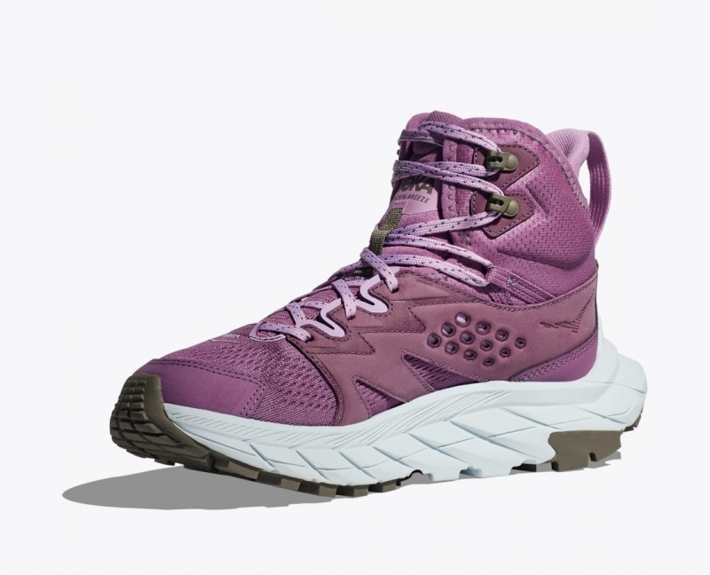 Women's HOKA Anacapa Breeze Mid Hiking Boots Pink | 387-BHLYUS