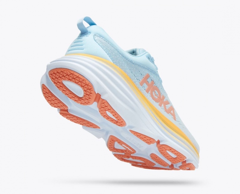 Women's HOKA Bondi 8 Running Shoes Light Blue | 105-SFQUBH