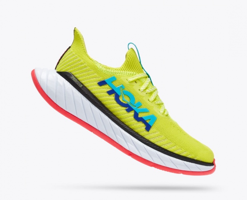 Women's HOKA Carbon X 3 Running Shoes Green / Turquoise | 710-VHEKZC