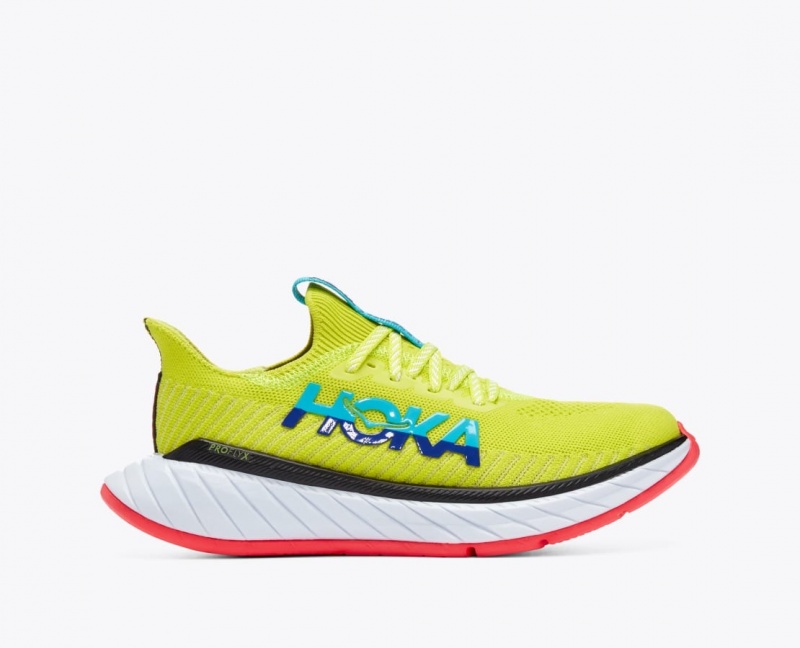 Women\'s HOKA Carbon X 3 Running Shoes Green / Turquoise | 710-VHEKZC