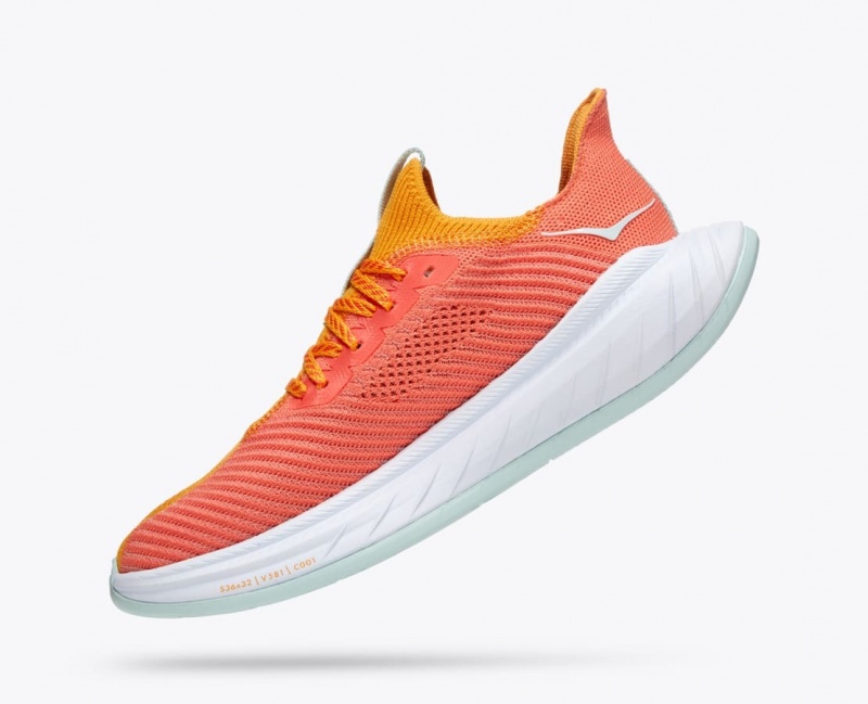 Women's HOKA Carbon X 3 Running Shoes Orange / Coral | 643-FJCOTN