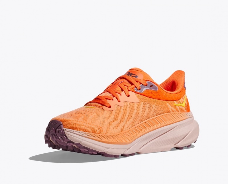 Women's HOKA Challenger 7 Trail Running Shoes Orange | 574-VGWKIE