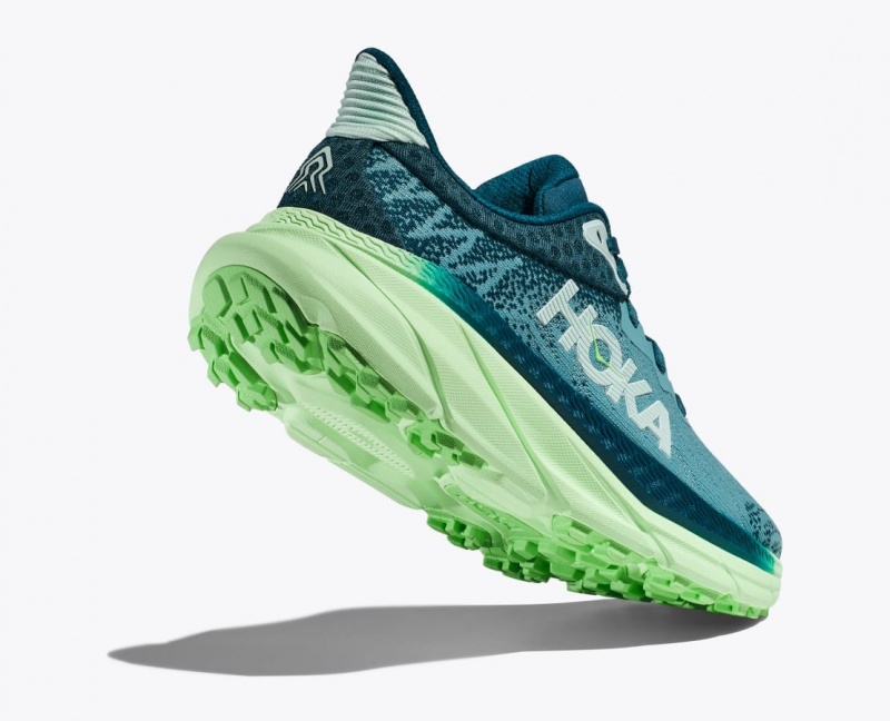 Women's HOKA Challenger 7 Trail Running Shoes Green | 901-YWOLBZ