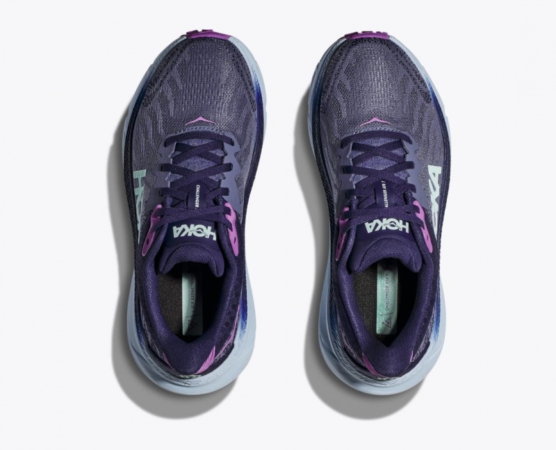 Women's HOKA Challenger 7 Trail Running Shoes Purple | 369-LCDZKQ