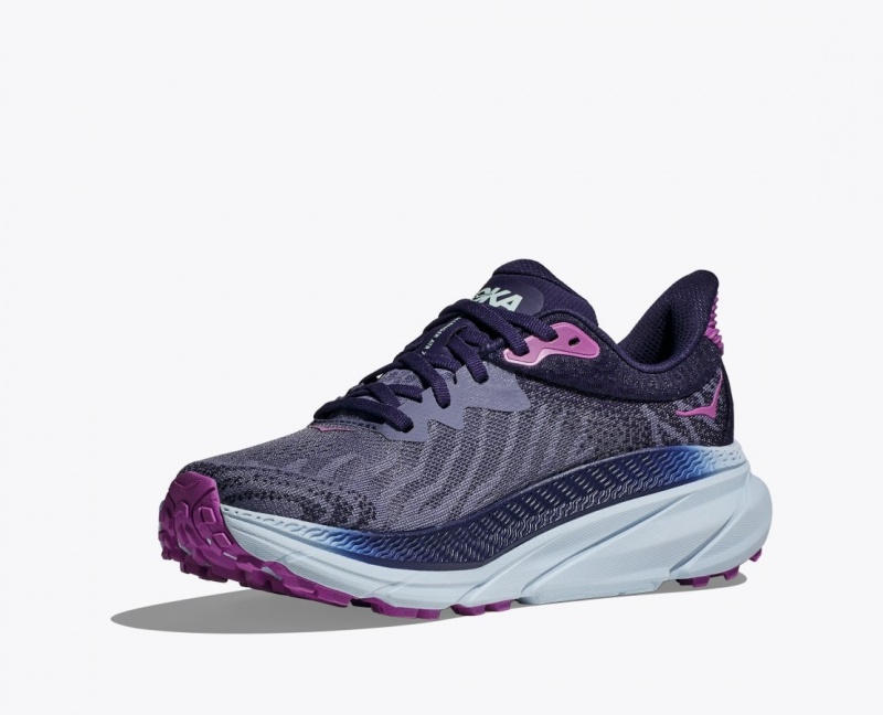 Women's HOKA Challenger 7 Trail Running Shoes Purple | 369-LCDZKQ