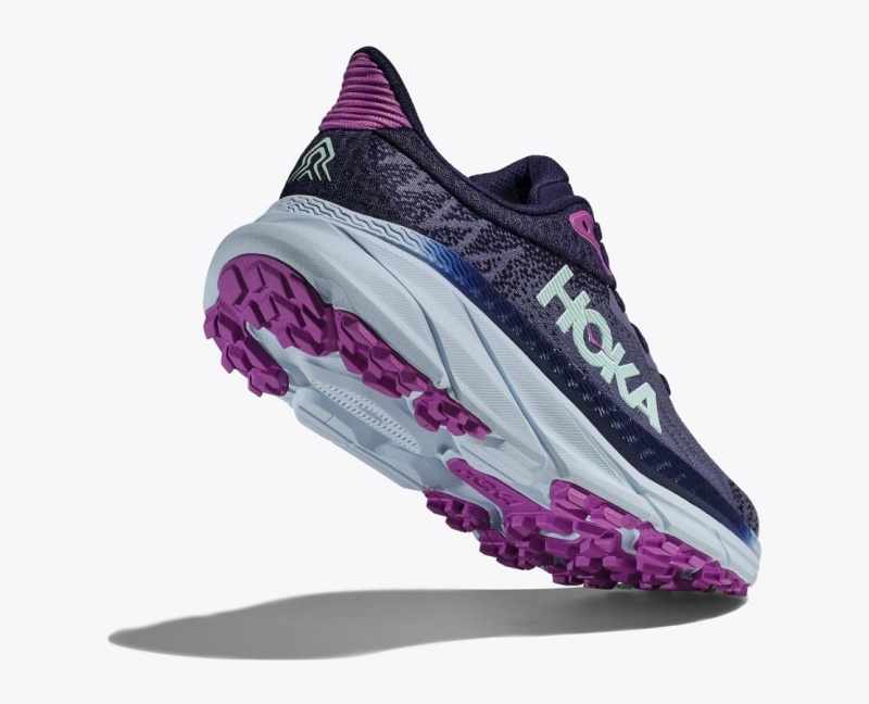 Women's HOKA Challenger 7 Trail Running Shoes Purple | 369-LCDZKQ