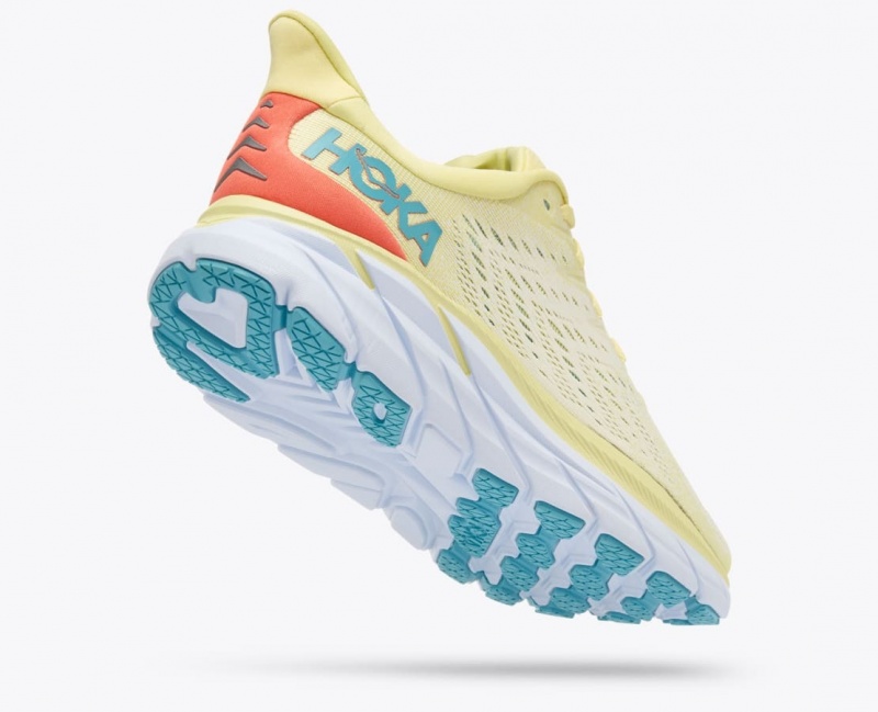 Women's HOKA Clifton 8 Running Shoes Light Yellow | 548-JUSXVK