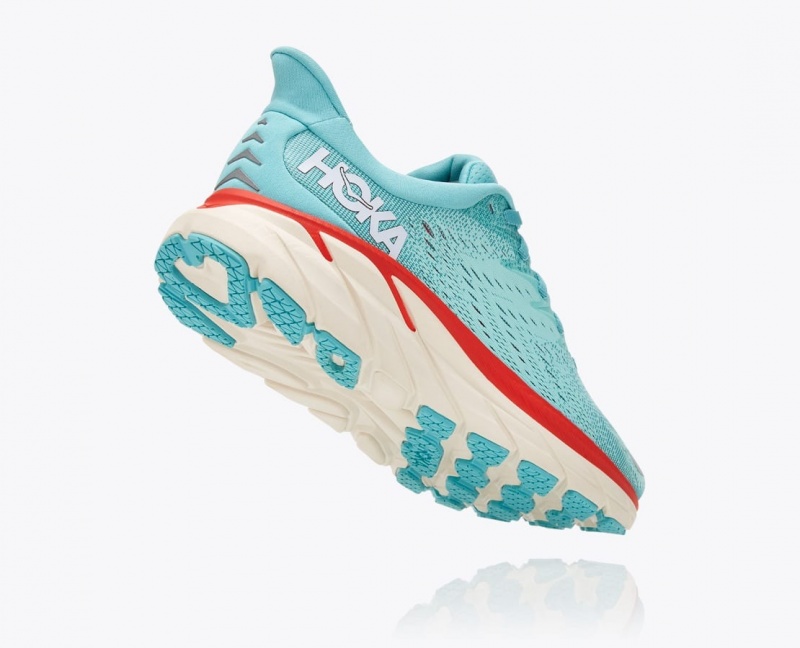 Women's HOKA Clifton 8 Running Shoes Turquoise | 983-ZOQDAR