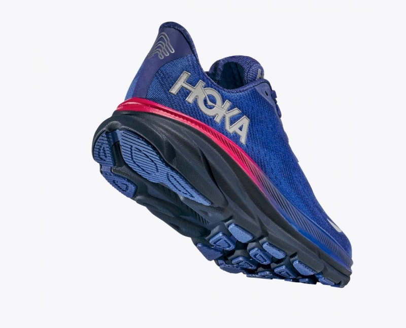 Women's HOKA Clifton 9 GTX Running Shoes Blue | 164-PSJHFK