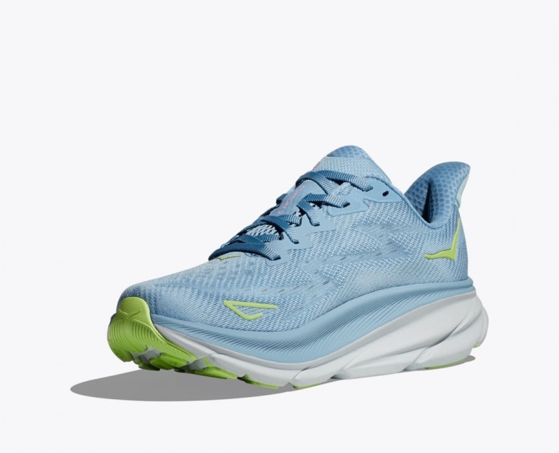 Women's HOKA Clifton 9 Running Shoes Light Blue | 920-ZNLKIG