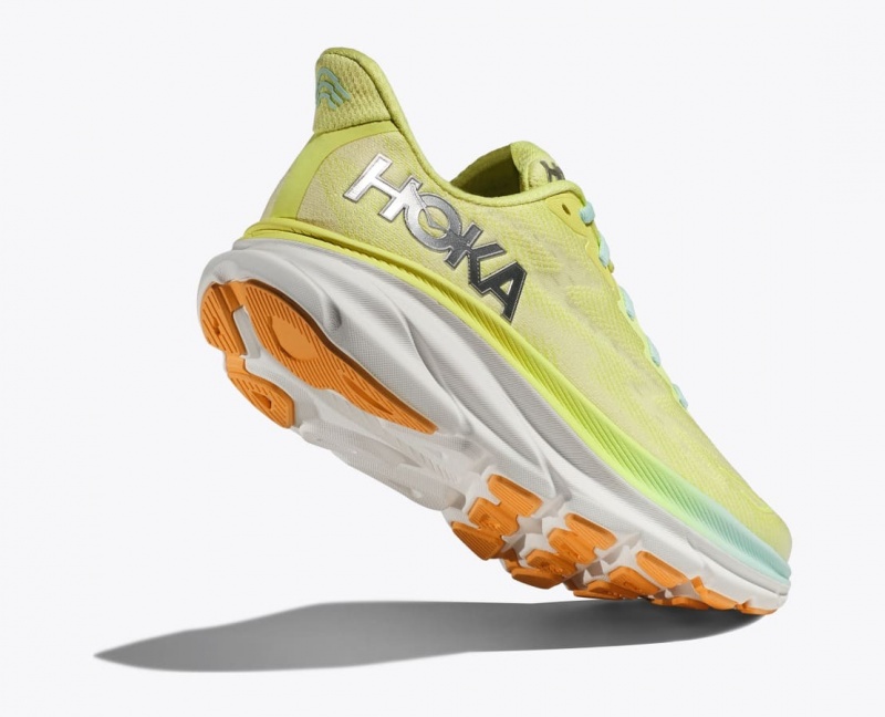 Women's HOKA Clifton 9 Running Shoes Light Green | 596-ABKXVS