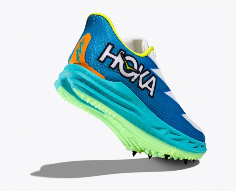 Women's HOKA Crescendo MD Track Spikes White / Blue | 807-QFMOJR