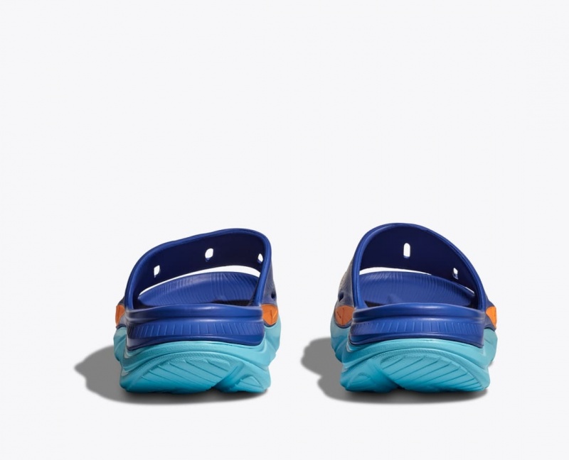 Women's HOKA IRONMAN Ora Recovery Slide Blue | 950-YJZLOM