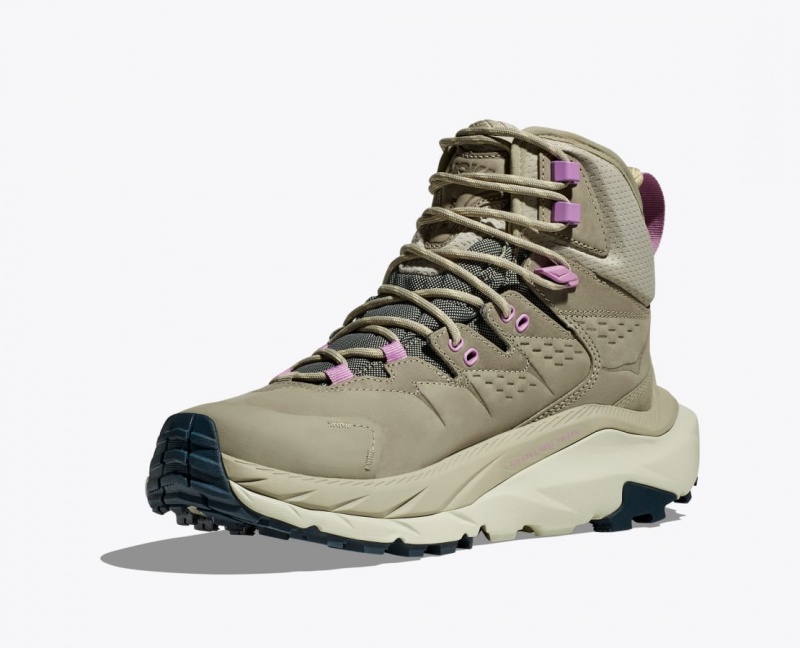 Women's HOKA Kaha 2 GTX Hiking Boots Light Olive | 512-OMDVIG