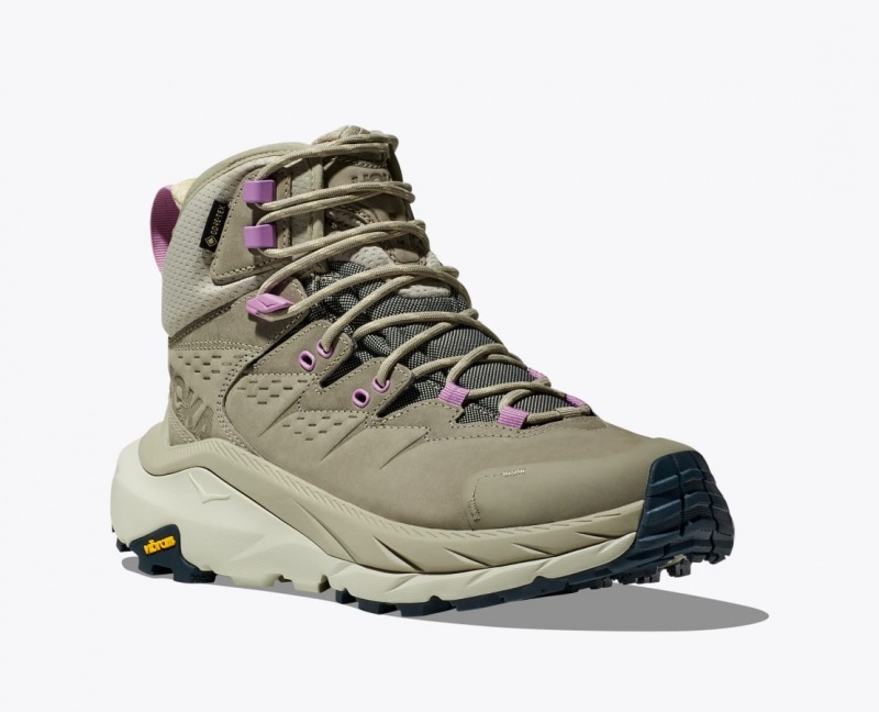 Women's HOKA Kaha 2 GTX Hiking Boots Light Olive | 512-OMDVIG