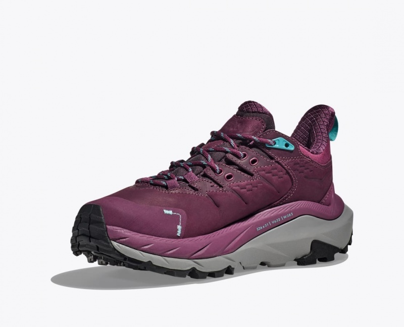 Women's HOKA Kaha 2 Low GTX Hiking Shoes Dark Red | 948-MEJWAZ