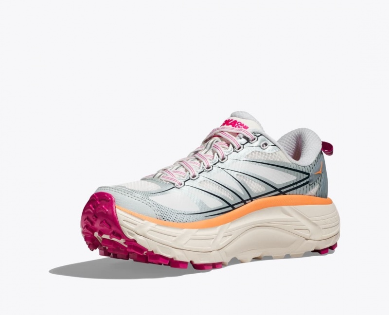 Women's HOKA Mafate Speed 2 Sneakers White / Grey / Orange | 674-PUWBXG