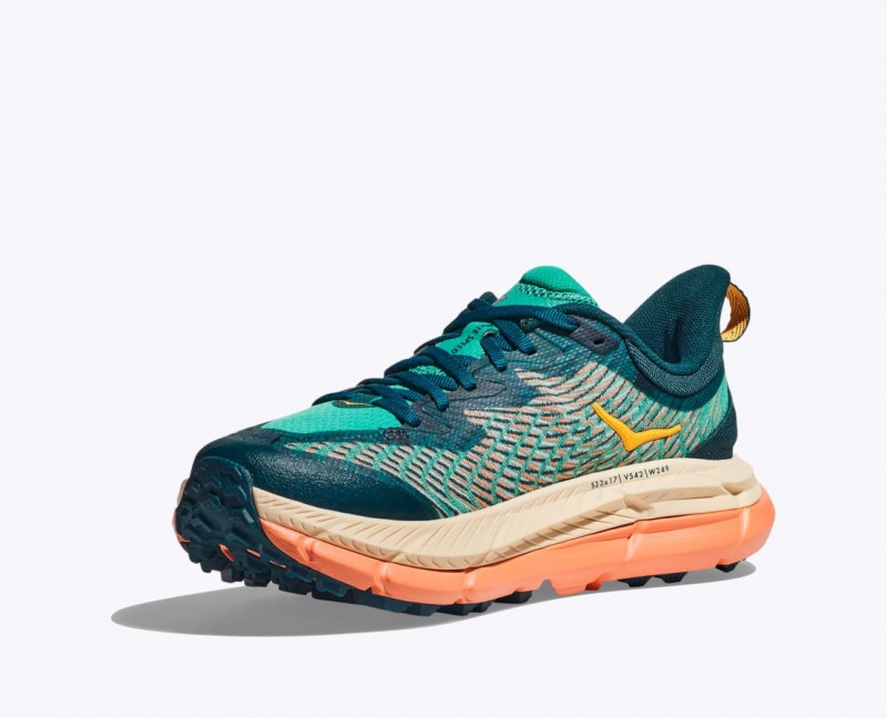 Women's HOKA Mafate Speed 4 Trail Running Shoes Dark Turquoise / Orange | 074-ALHNWG