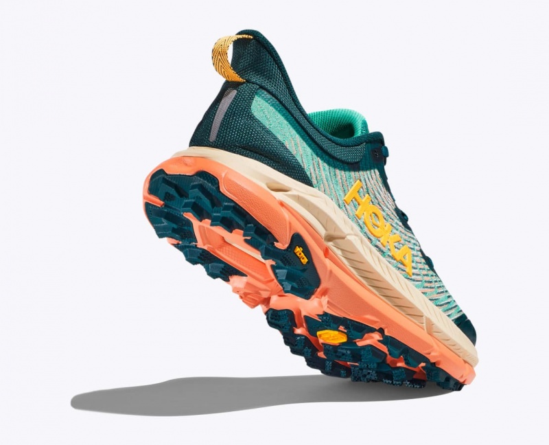 Women's HOKA Mafate Speed 4 Trail Running Shoes Dark Turquoise / Orange | 074-ALHNWG