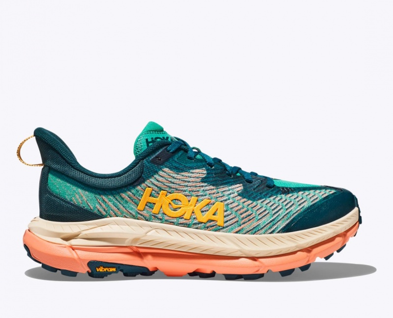 Women\'s HOKA Mafate Speed 4 Trail Running Shoes Dark Turquoise / Orange | 074-ALHNWG