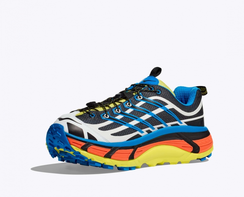 Women's HOKA Mafate Three2 Trail Running Shoes Black / Blue | 718-XTSYHO