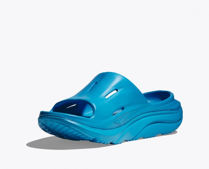 Women's HOKA Ora Recovery 3 Slide Blue | 278-QVCGTY