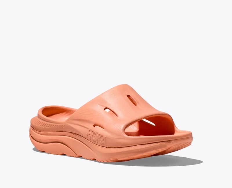 Women's HOKA Ora Recovery 3 Slide Dark Orange | 509-RCOWSJ