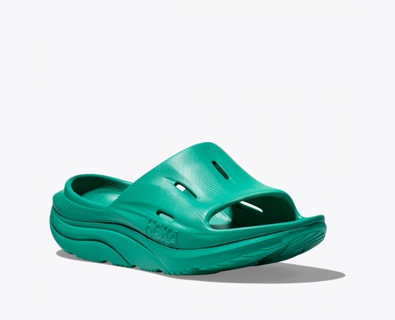 Women's HOKA Ora Recovery 3 Slide Dark Turquoise | 547-DQFYUG