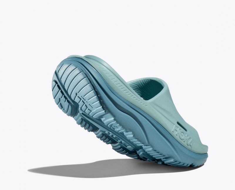 Women's HOKA Ora Recovery 3 Slide Grey Blue | 859-VOAMBU