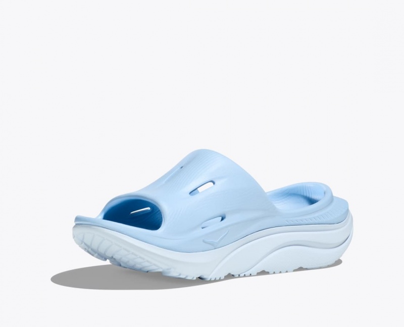 Women's HOKA Ora Recovery 3 Slide Light Blue | 980-HLDUZM