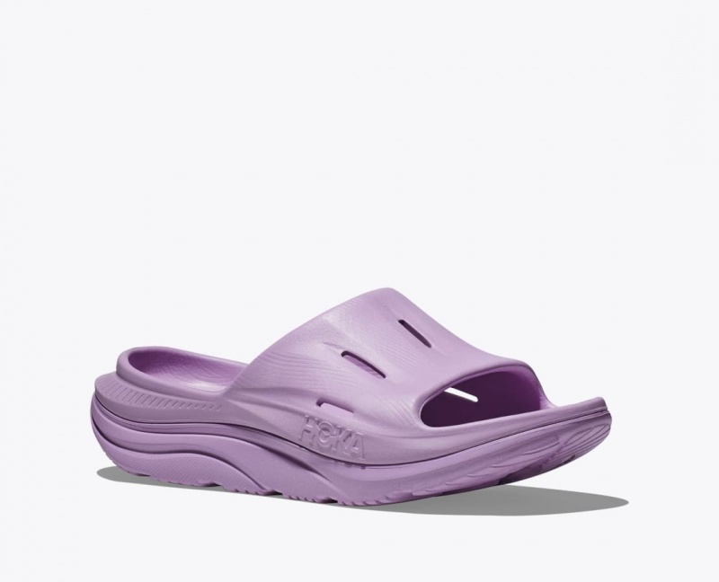 Women's HOKA Ora Recovery 3 Slide Light Purple | 513-AFBOYU