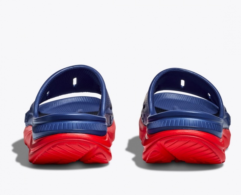 Women's HOKA Ora Recovery 3 Slide Navy / Red | 058-FVWTNR