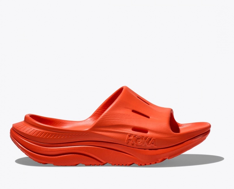 Women\'s HOKA Ora Recovery 3 Slide Red Orange | 351-BOPHAI