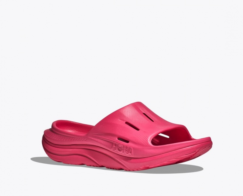 Women's HOKA Ora Recovery 3 Slide Red | 983-GHPKRM