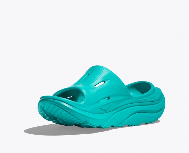 Women's HOKA Ora Recovery 3 Slide Turquoise | 673-LJXGCM