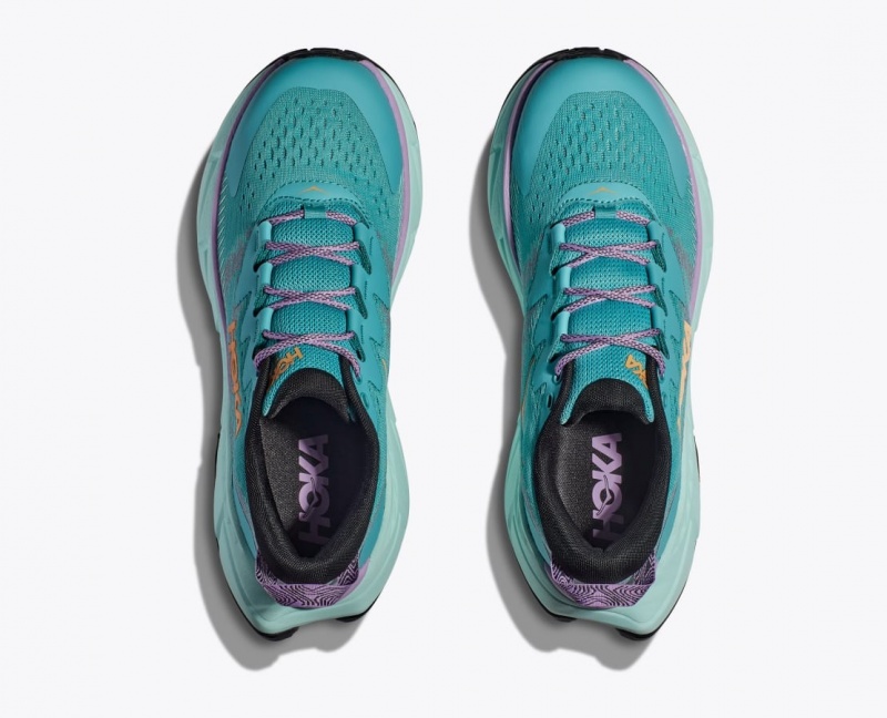 Women's HOKA Skyline-Float X Hiking Shoes Turquoise | 738-TQZJRE