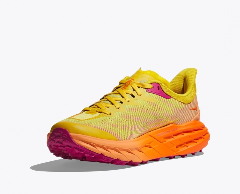 Women's HOKA Speedgoat 5 Trail Running Shoes Yellow / Orange | 980-KIOASP