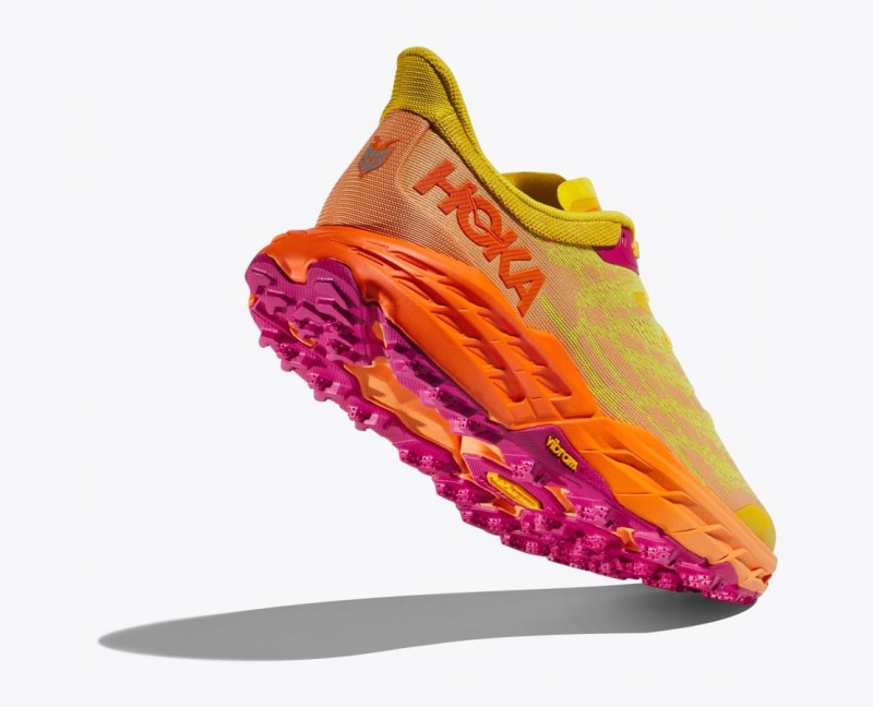 Women's HOKA Speedgoat 5 Trail Running Shoes Yellow / Orange | 980-KIOASP