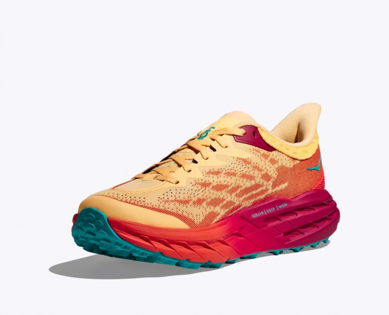 Women's HOKA Speedgoat 5 Trail Running Shoes Orange / Red | 807-VPCQYS