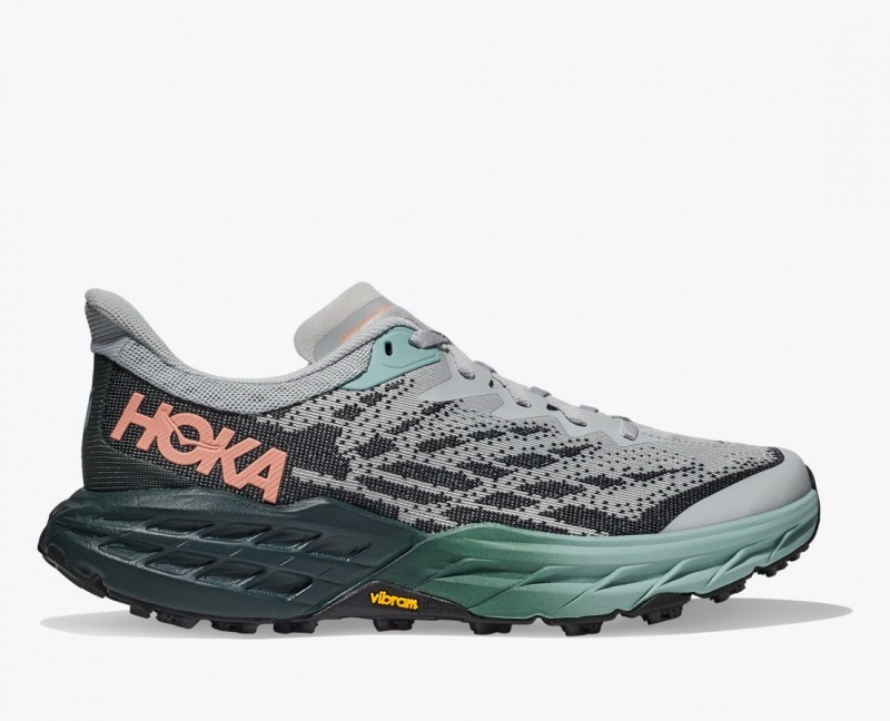 Women\'s HOKA Speedgoat 5 Trail Running Shoes Grey / Black | 760-HATUEC