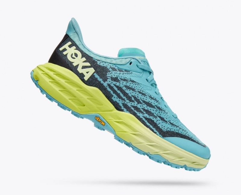 Women's HOKA Speedgoat 5 Trail Running Shoes Turquoise / Navy | 275-QIYKWD