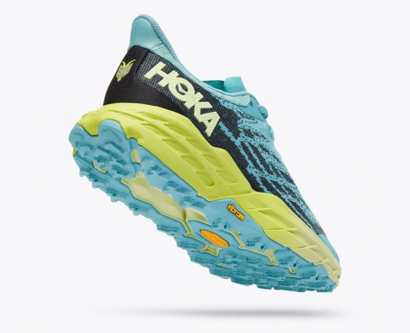 Women's HOKA Speedgoat 5 Trail Running Shoes Turquoise / Navy | 275-QIYKWD