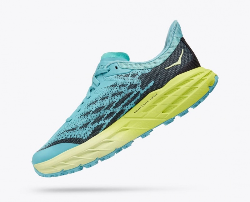 Women's HOKA Speedgoat 5 Trail Running Shoes Turquoise / Navy | 275-QIYKWD