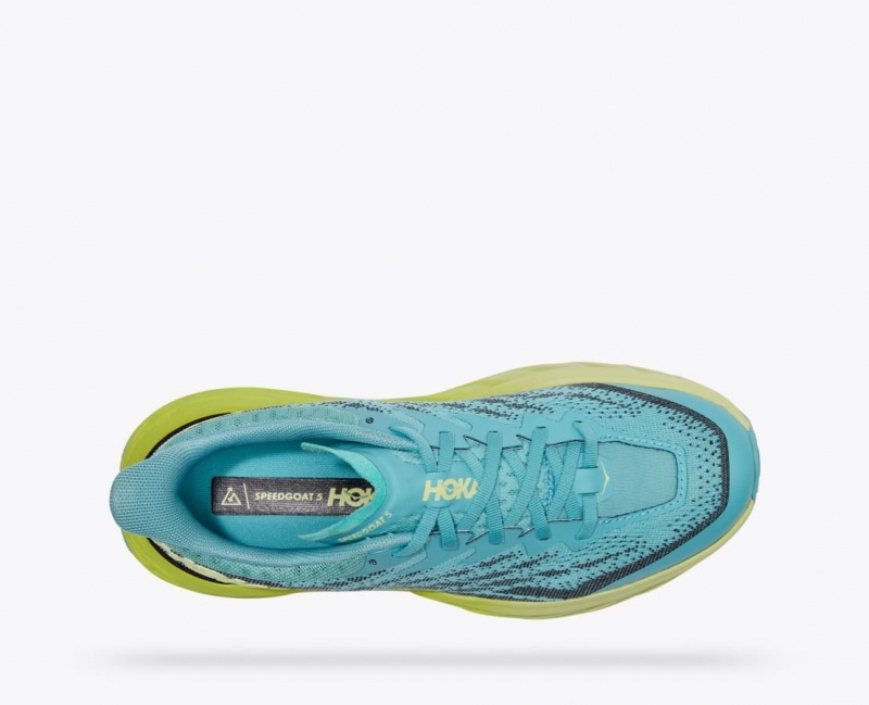 Women's HOKA Speedgoat 5 Trail Running Shoes Turquoise / Navy | 275-QIYKWD