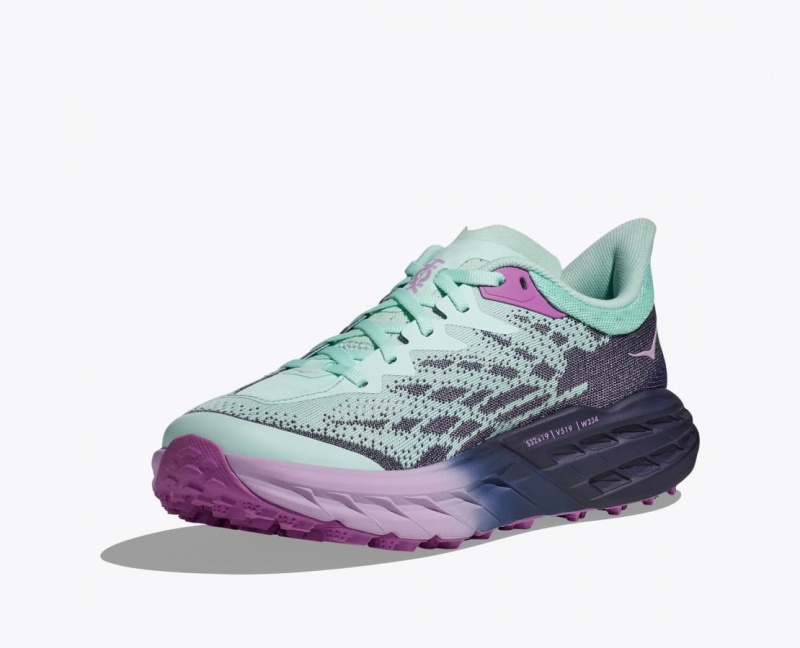 Women's HOKA Speedgoat 5 Trail Running Shoes Turquoise / Purple | 062-DBCHSG