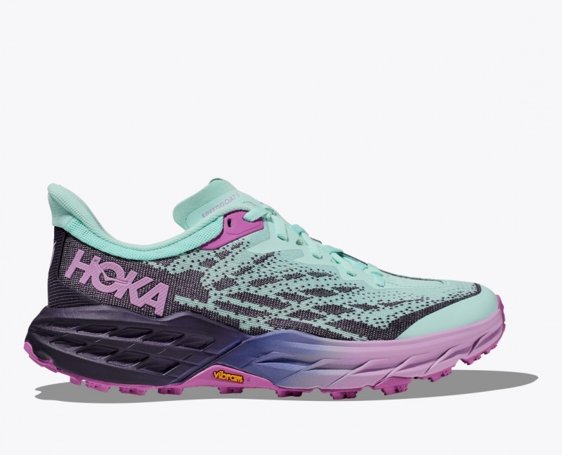 Women\'s HOKA Speedgoat 5 Trail Running Shoes Turquoise / Purple | 062-DBCHSG